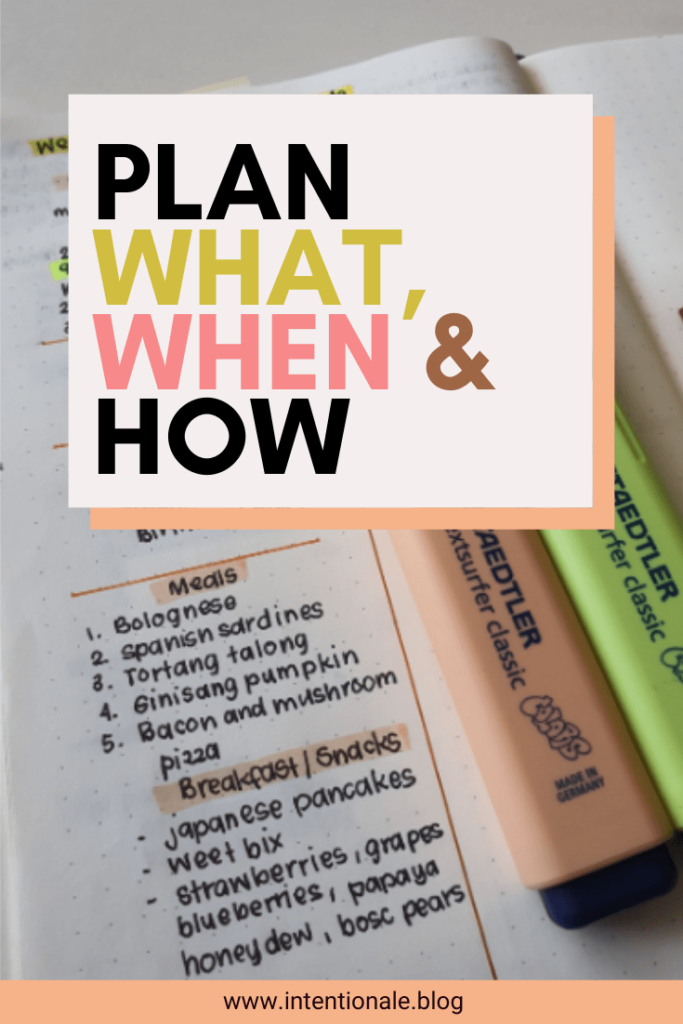 Plan what when and how