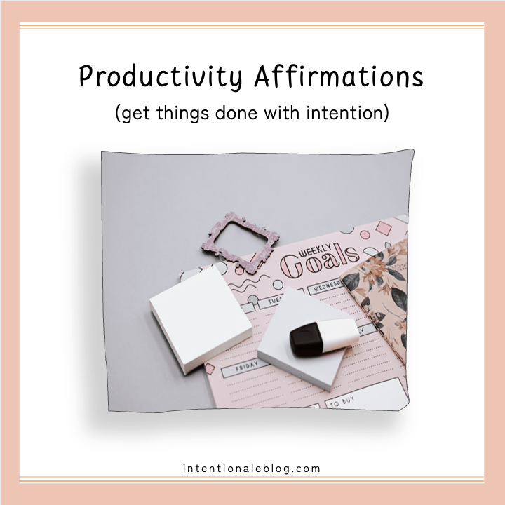 A featured image of a productivity affirmations 