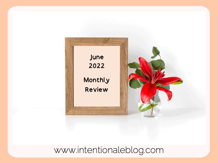 image of brown frame with text; June 2022 monthly review