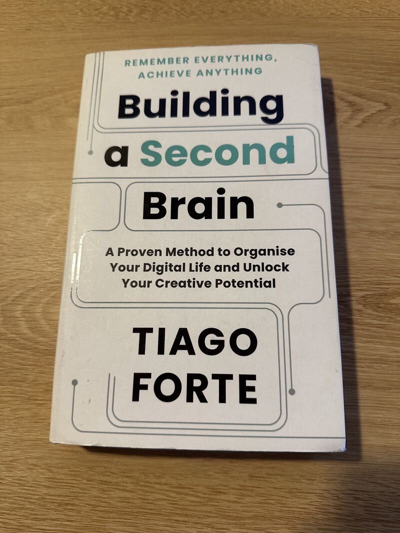 image of a book with a title building a second brain by Tiago Forte 